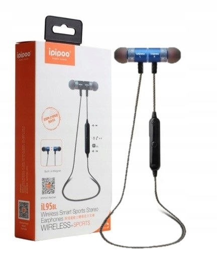 Słuchawki Douszne Ipipoo IL-95BL Bluetooth sportowe niebieskie