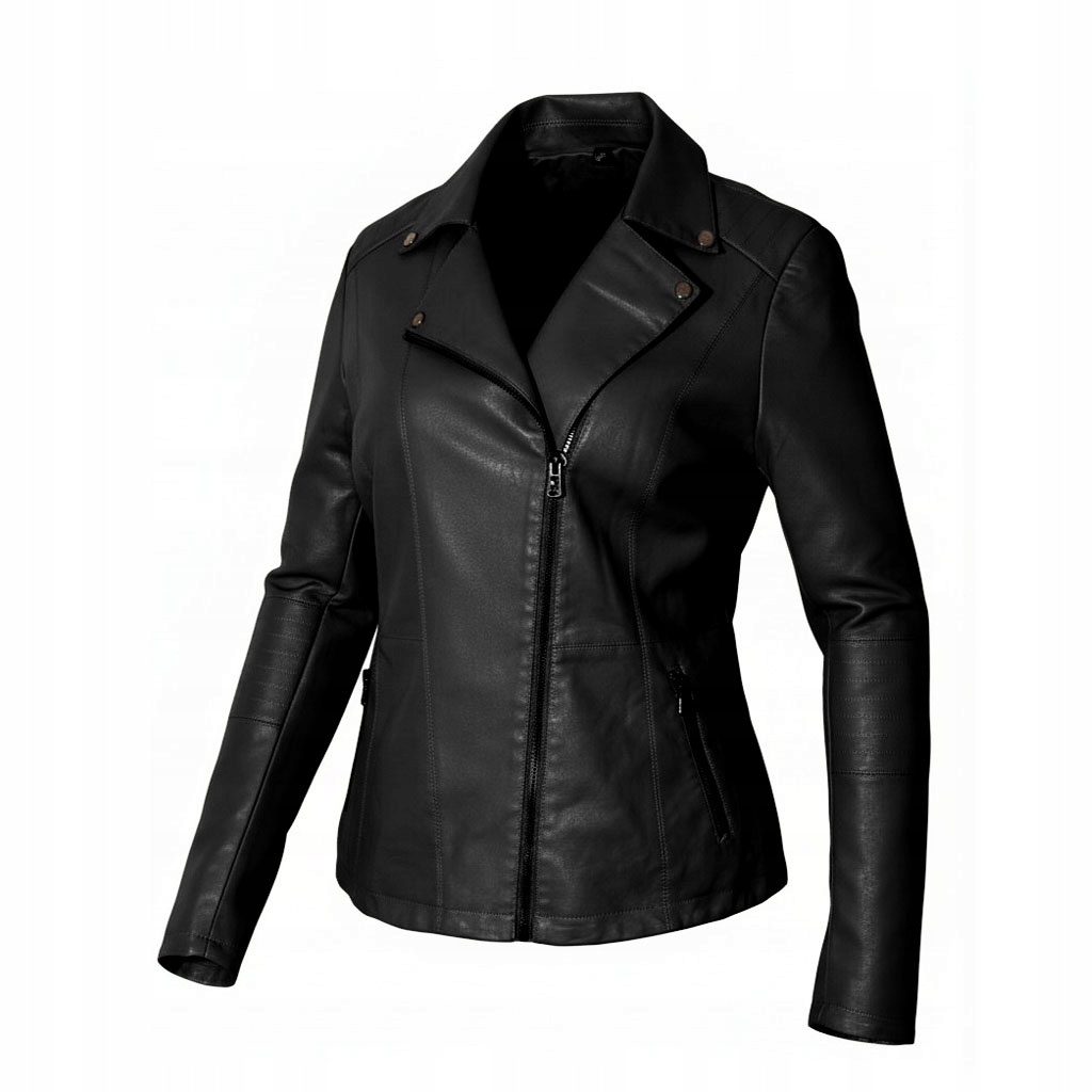 Kurtka damska Ramoneska Ekoskóra Eko Skóra Czarna 48