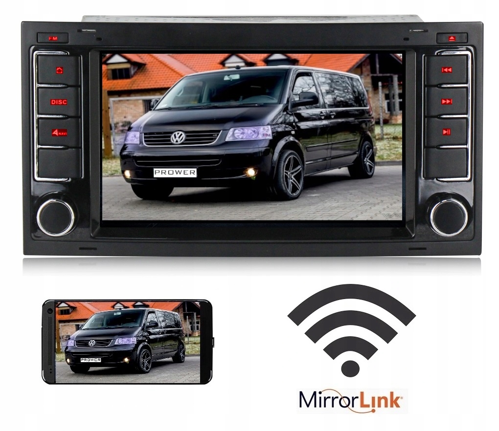 RADIO GPS ANDROID VW MULTIVAN T5 TOUAREG CARPLAY WIFI USB 64GB MODEM SIM Moc wzmacniacza 50 DSP W