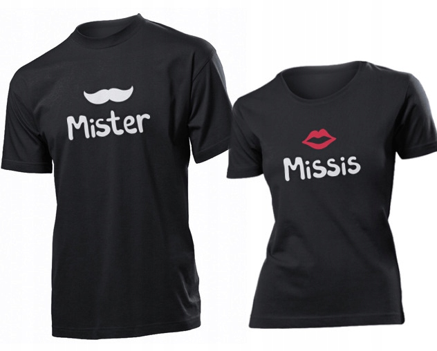 

Koszulki dla par Mister Missis Komplet XL