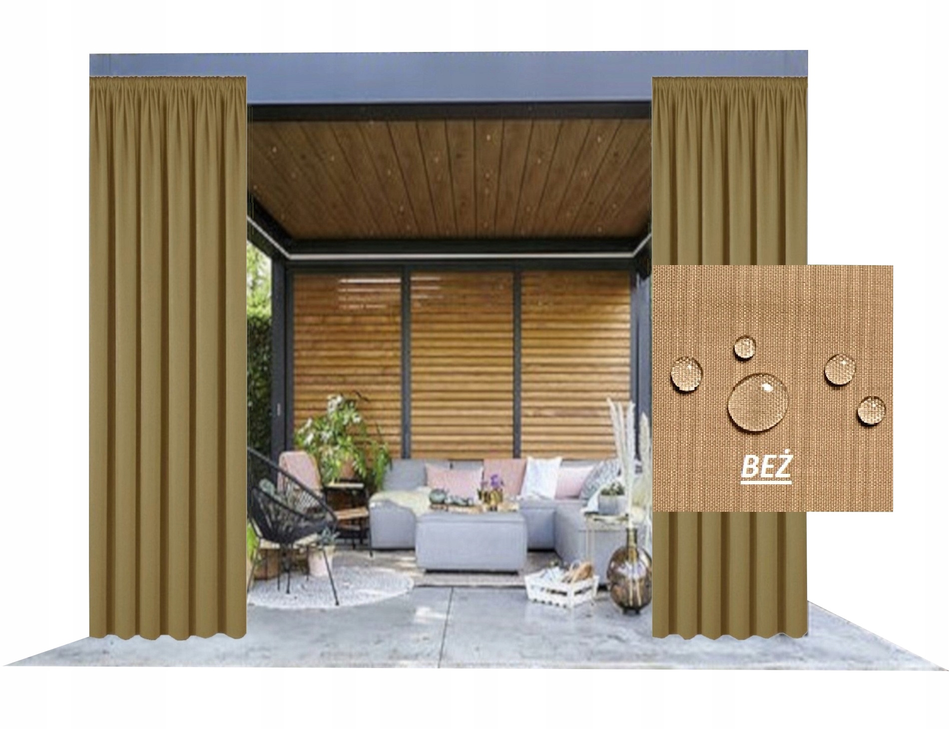 ZASŁONY OGRODOWE 155x240 DO ALTANY TARASU