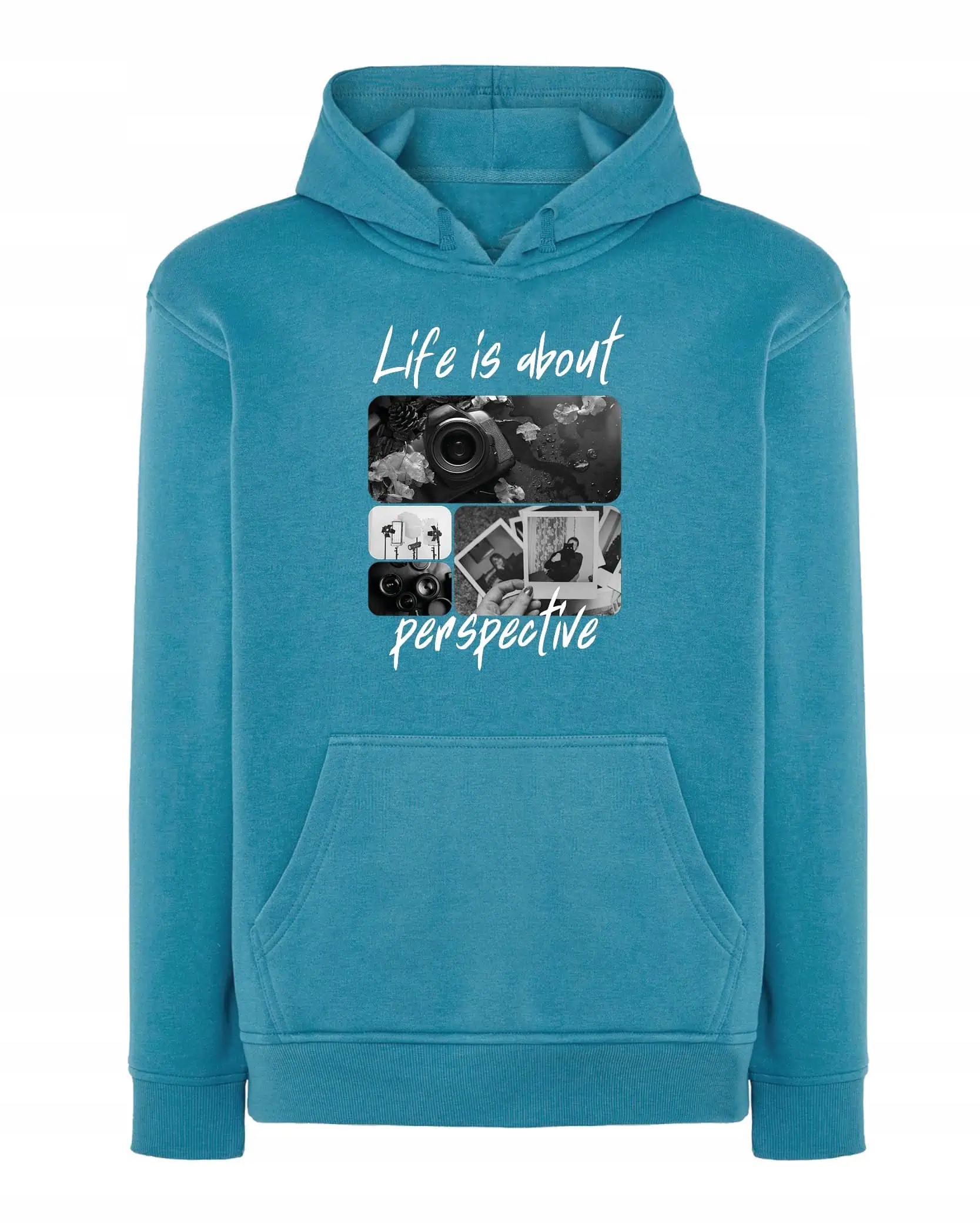 Mikina s kapucí Dárek pro fotografa Umělecký cyklista Modrá XL