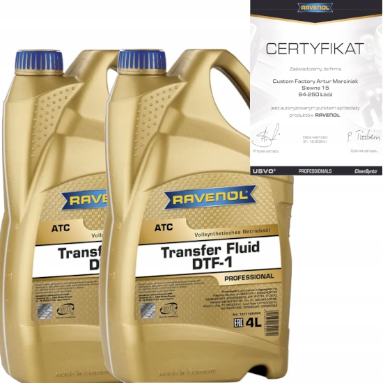 RAVENOL TRANSFER FLUID DTF-1 ( TF-0870 ) OLEJ SKRZYNI ROZDZIELCZEJ 8L