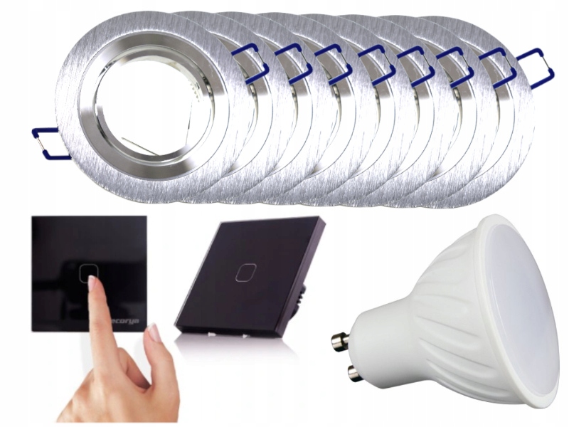 Sada světel Halogen Led 8x Vypínač Žárovky