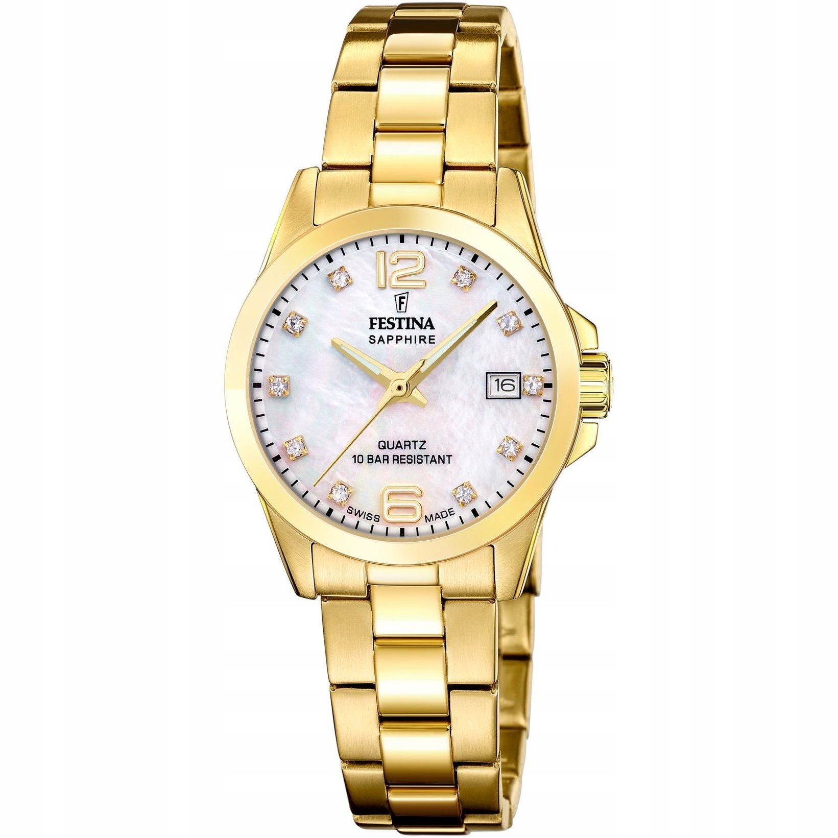 Festina Classic Bracelet 20050/1 dámské zlaté hodinky s perleťovým ciferníkem