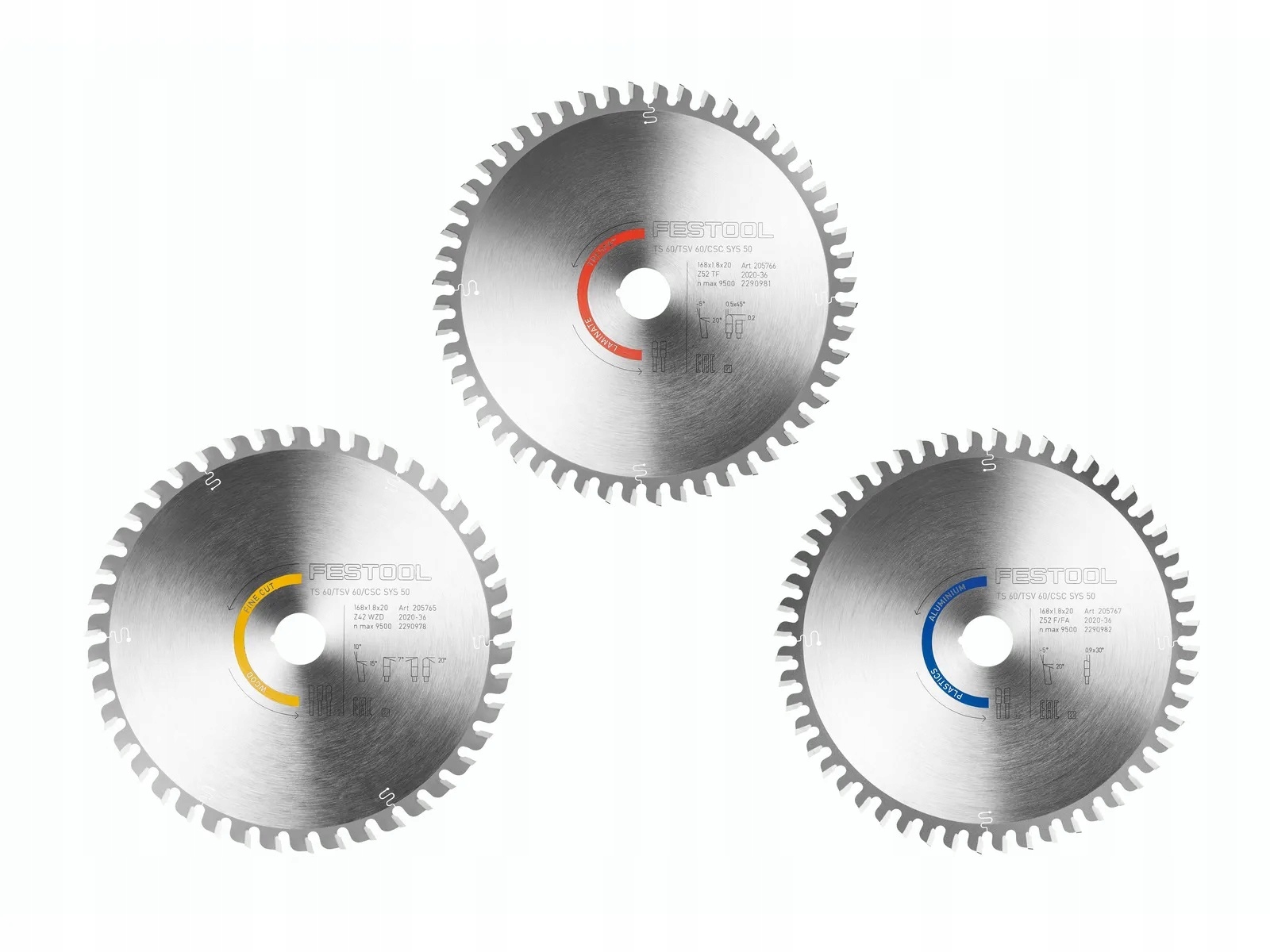 Festool 578568 Zestaw tarcz KSB-SORT/3 W/l/a 168x1,8 205765+205766+205767