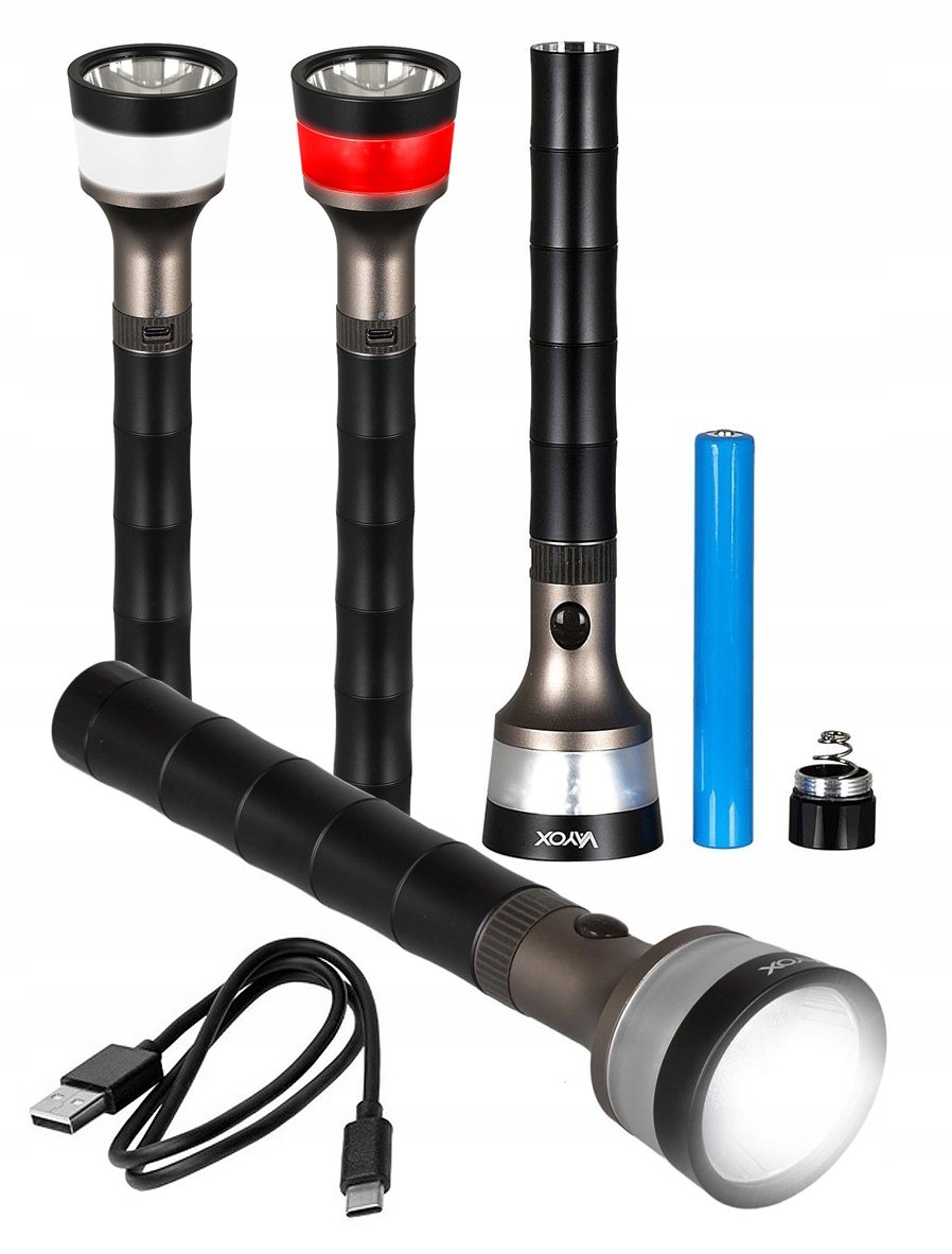 Світлодіодний ліхтарик тактичний прожектор USB C магніт кийок