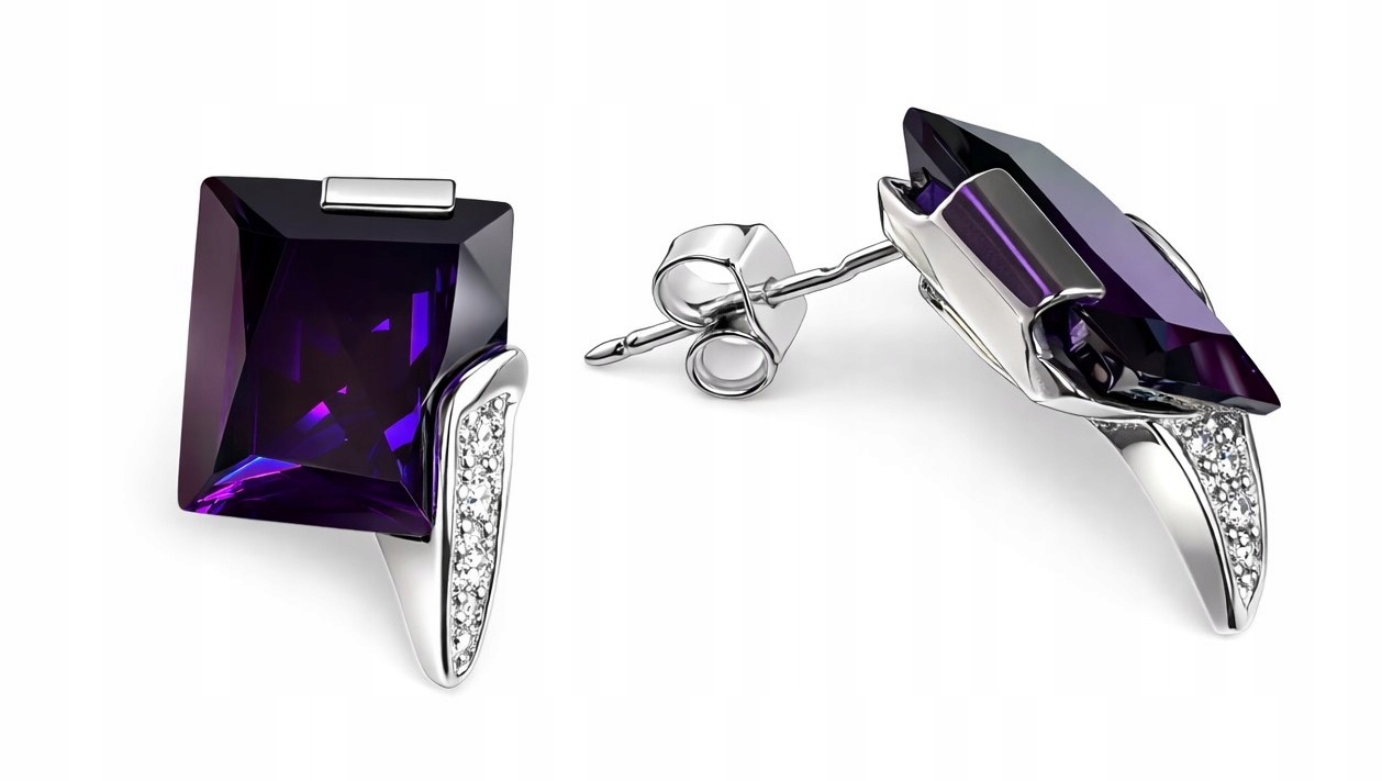 stříbrné náušnice Stříbro 925 na tyči Okázalé Zirkony