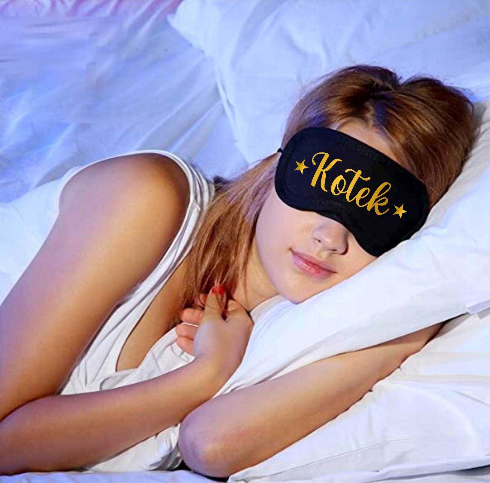 OPASKA NA OCZY NA WALENTYNKI ROCZNICA TWÓJ NAPIS Materiał dominujący mikrofibra (mikrofaza)