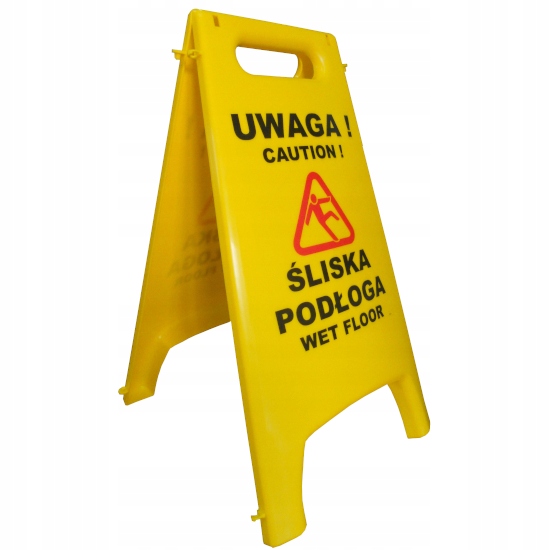 

Potykacz, tablica ostrzegawcza "śliska Podłoga"
