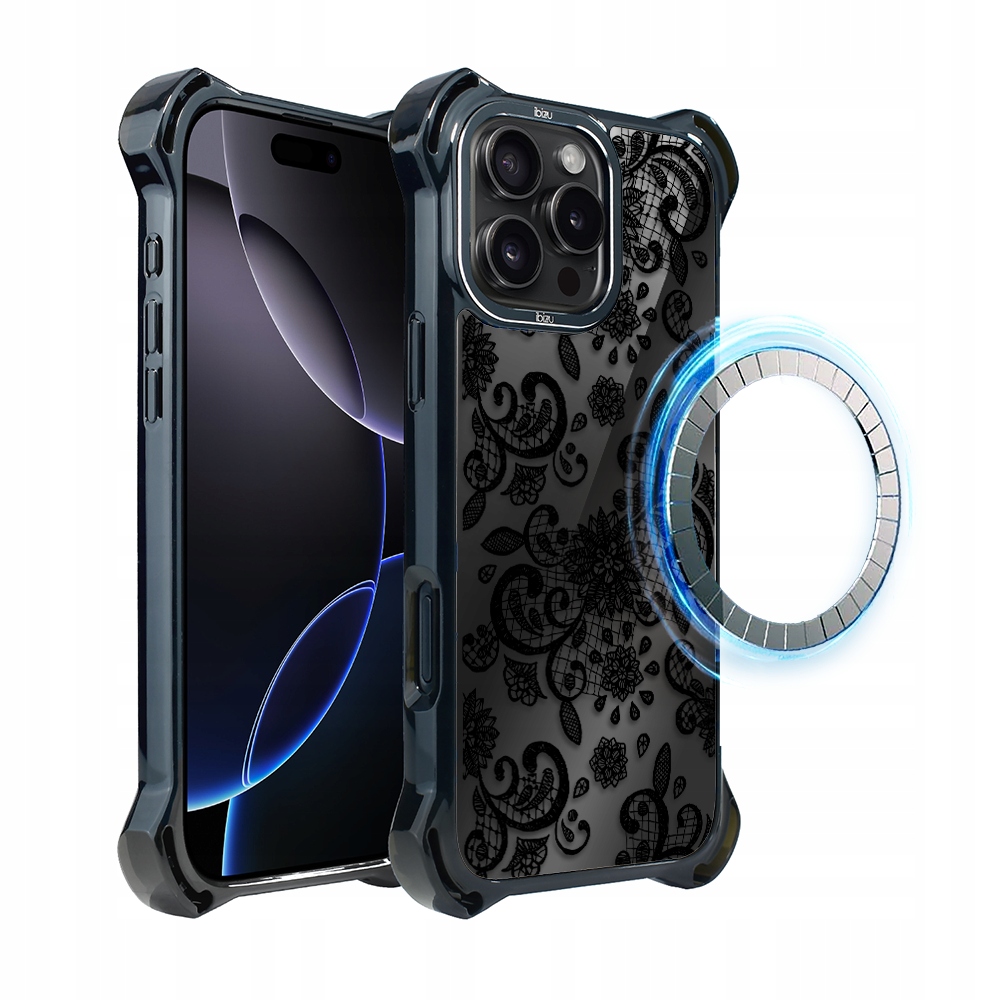 Pouzdro pro iPhone 16 Pro Ibizu DropGuard Ultra s MagSafe, krajková černá barva