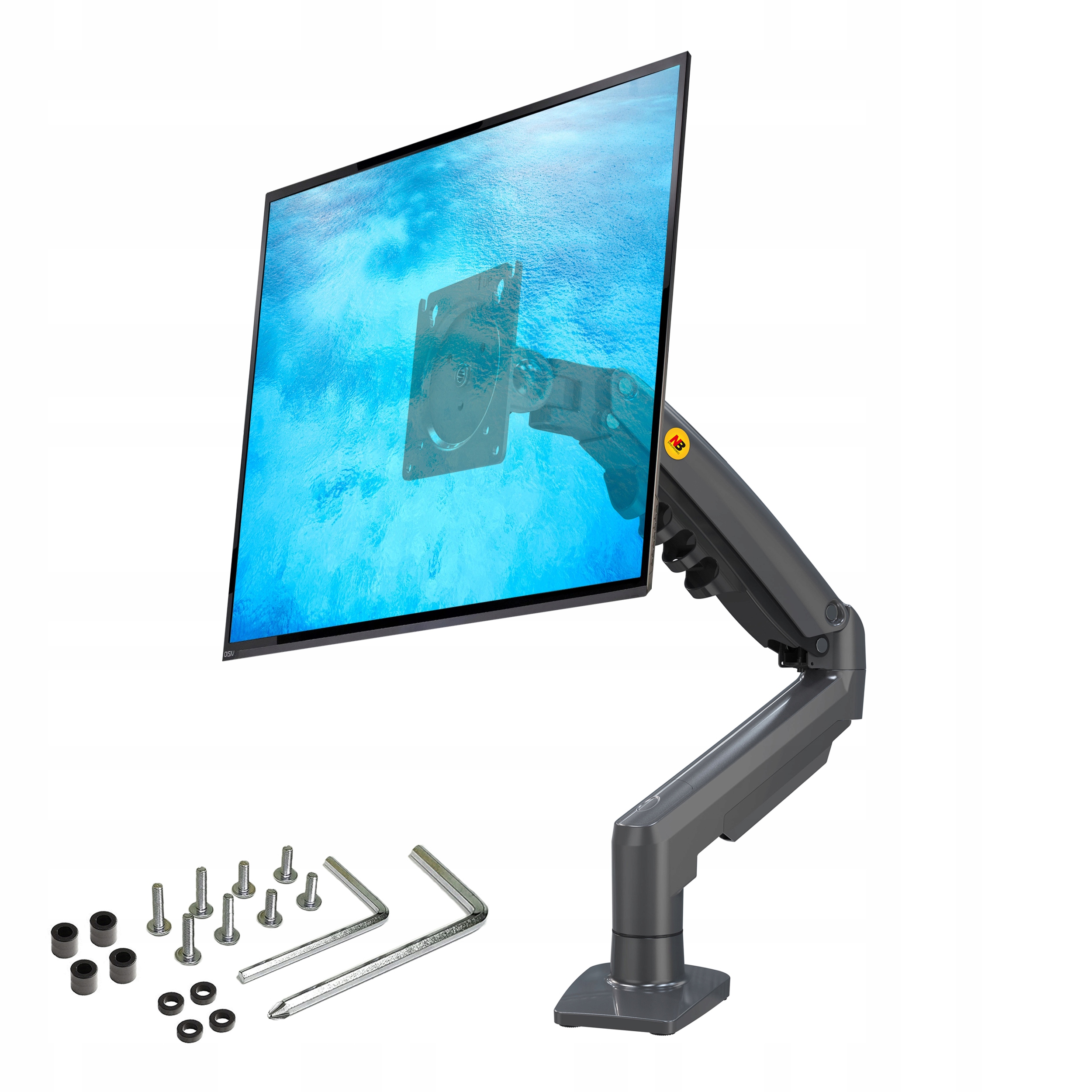 Solidny Ergonomiczny Uchwyt do Monitora 17"-32" Regulacja 3D Vesa Pivot