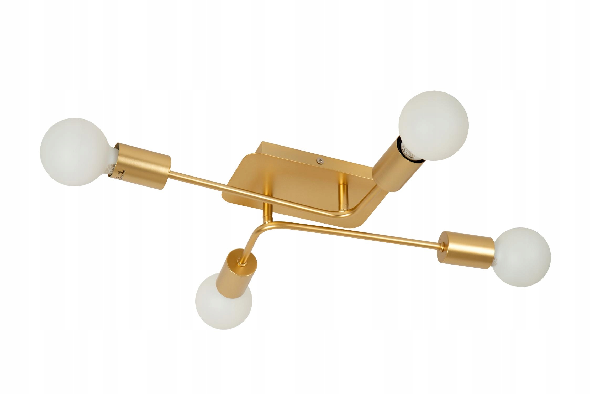 Zlatá minimalistická stropná lampa do spálne a obývačky Lucide