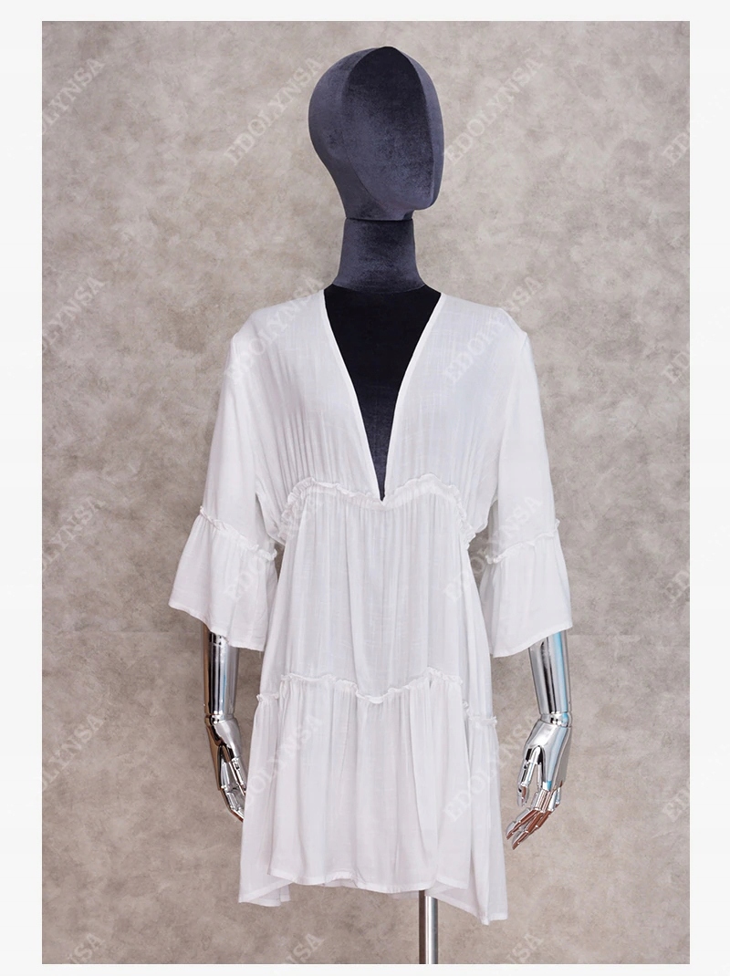 SUKIENKA TUNIKA PLAŻOWA BAWEŁNIANA BIAŁA Rozmiar S