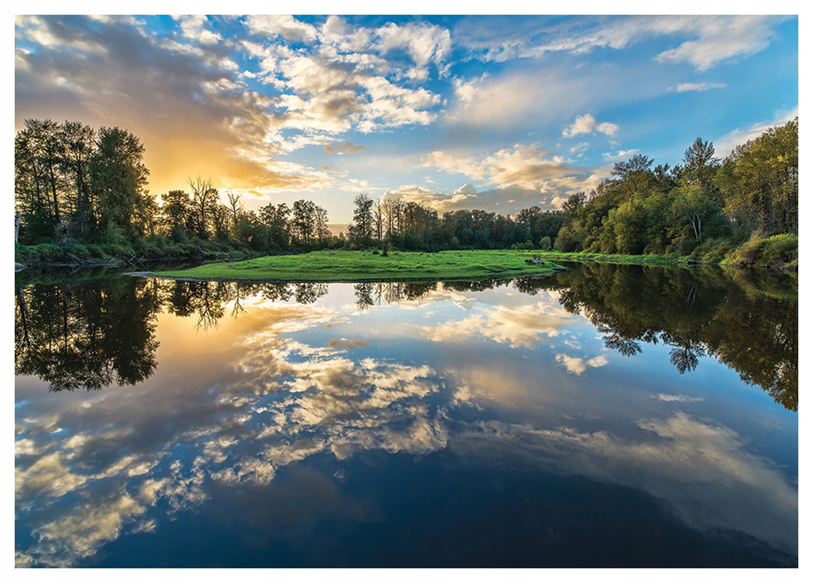 Fototapeta Klidný odraz jezera a lesa 312x219 Příroda a ticho lepidlo
