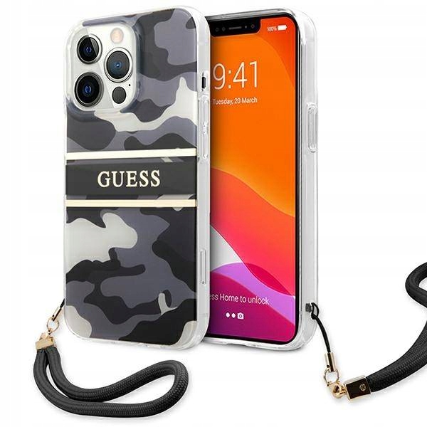 Etui Guess Camo Strap Collection na iPhone 13 Pro iPhone 13 czarne Guess
