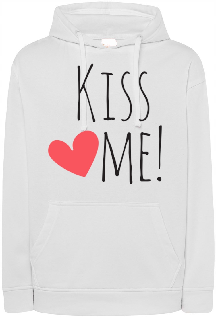 Valentýnská Mikina s potiskem Kiss Me Srdce r.XL