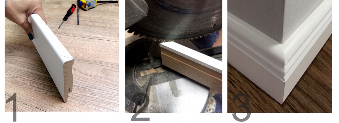 10 CM listwa przypodłogowa MDF Biała dekoracyjna Szerokość 15 mm