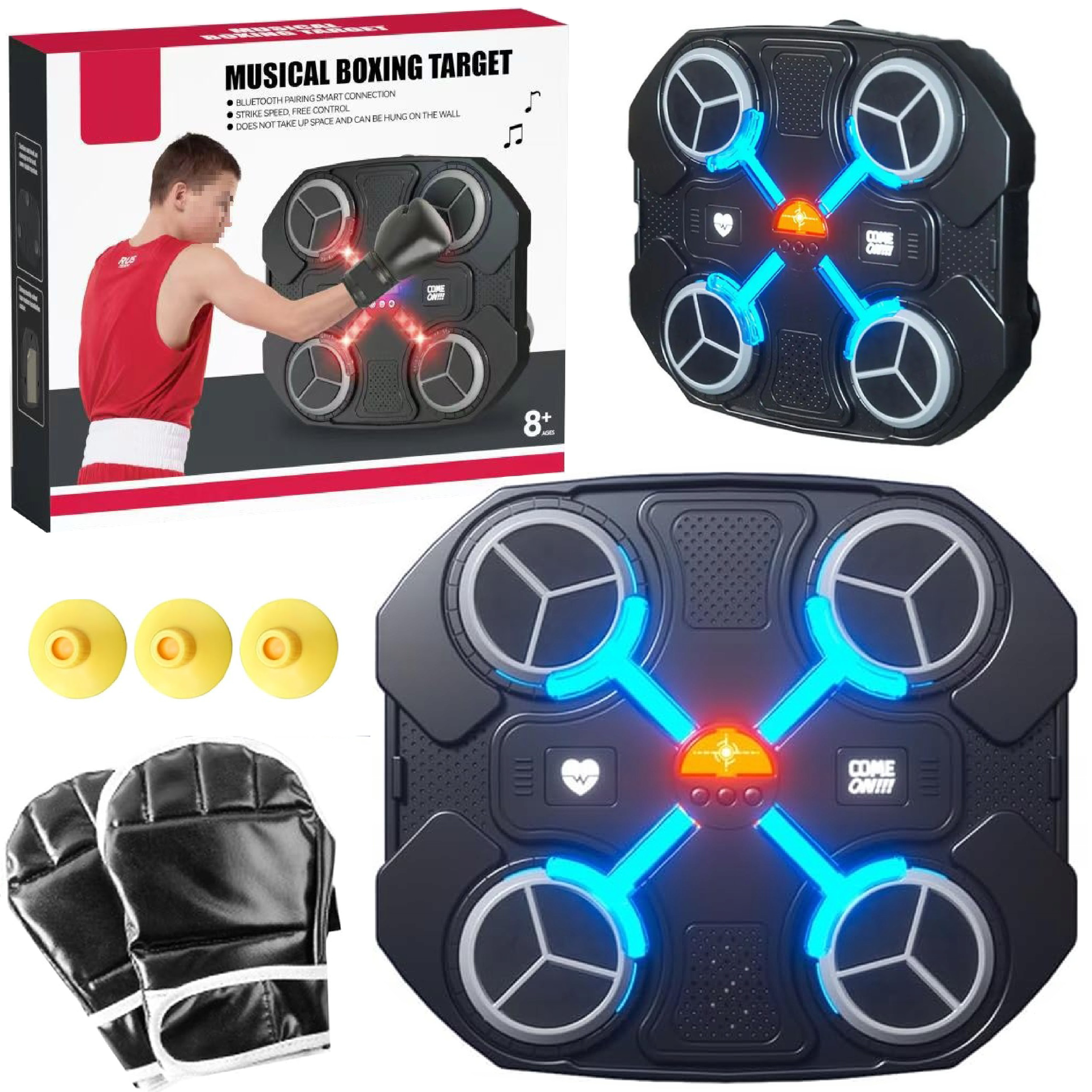 Hudební boxerská deska Bluetooth Led Smart Trénink 3 režimy černá