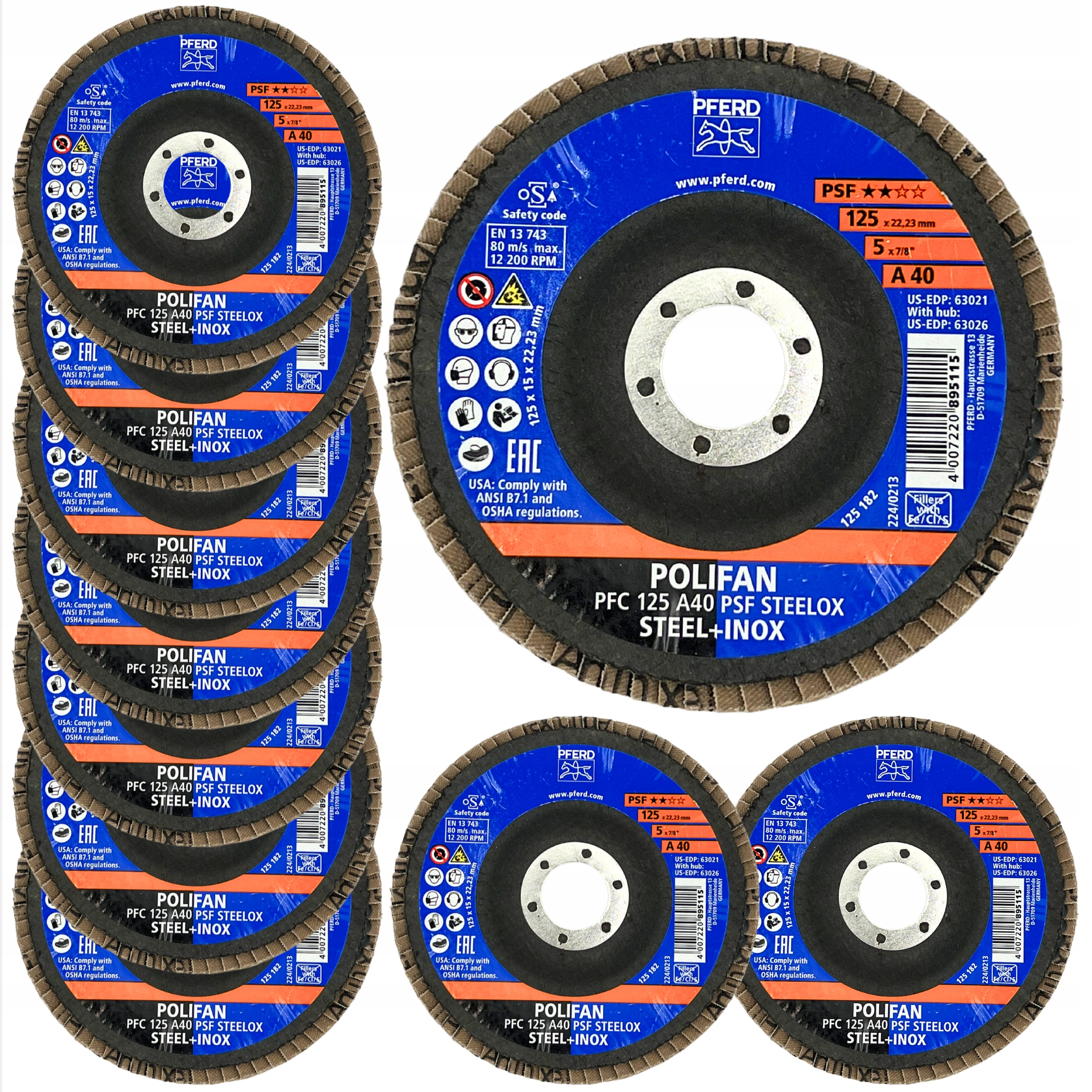 Lamelový Brusný Kotouč Lamelový A40 Pferd Na Ocel Inox 10 Ks