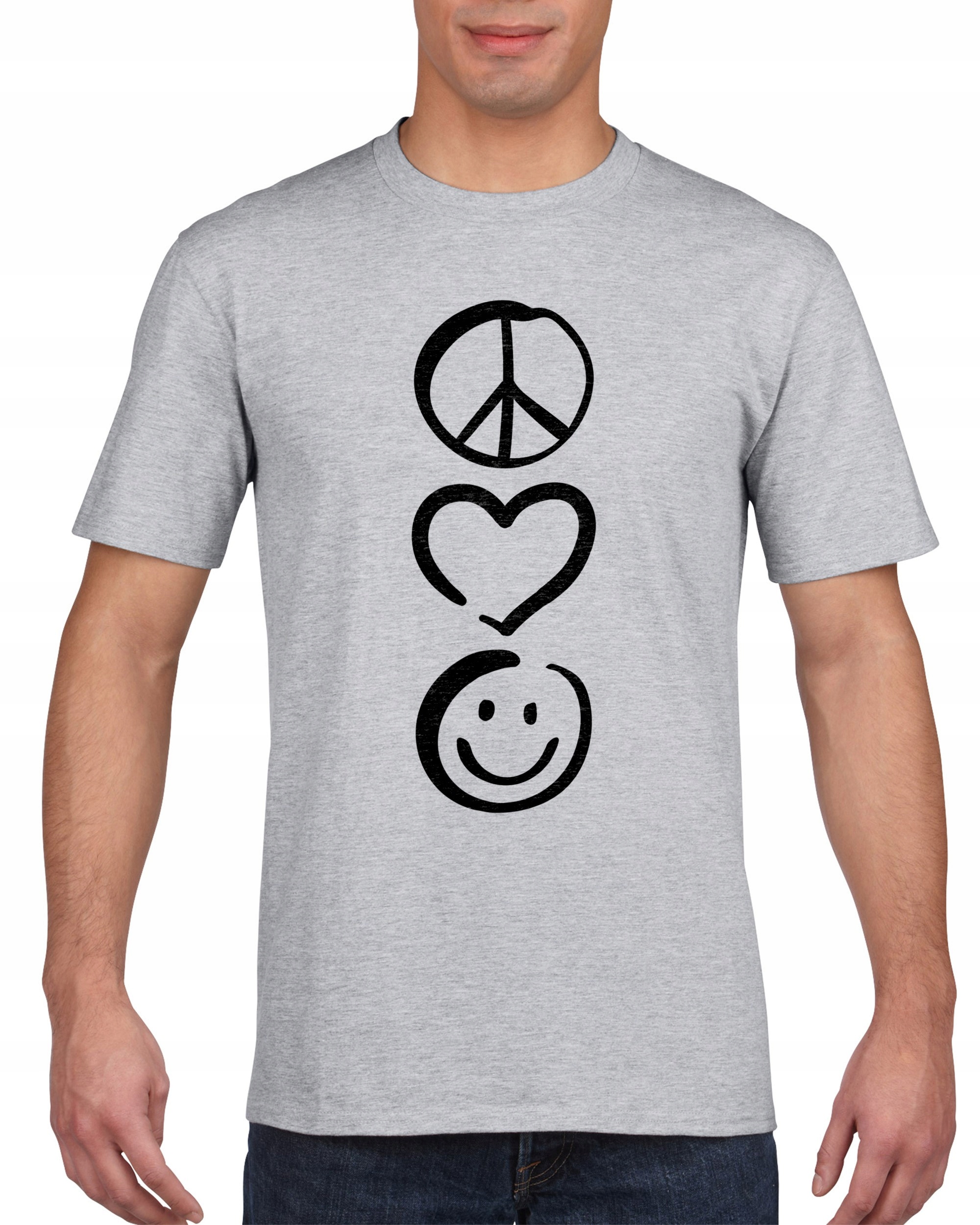

Koszulka męska Peace Love Smile M