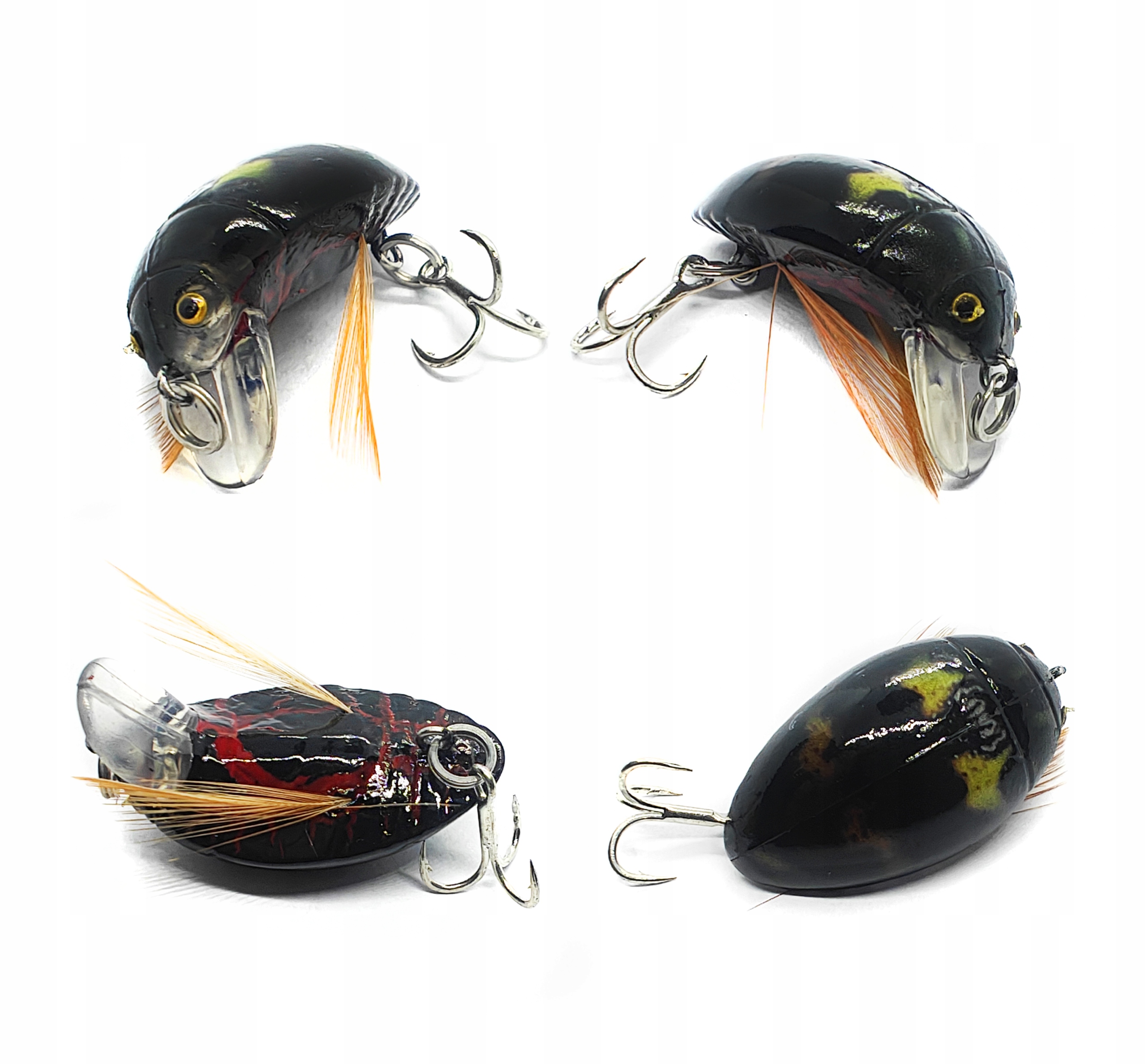 Wobler Smużak Beetle 4cm 4g żuk chrząszcz pływający okoń jaź kleń Czarny
