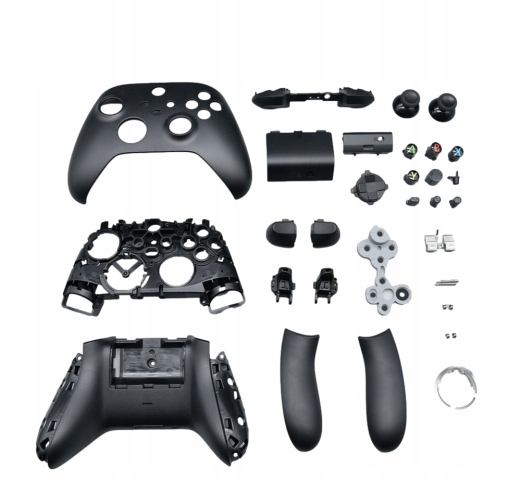 KOMPLETNA CZARNA OBUDOWA PRZYCISKI GUMKA GRZYBKI DO PADA XBOX SERIES X S