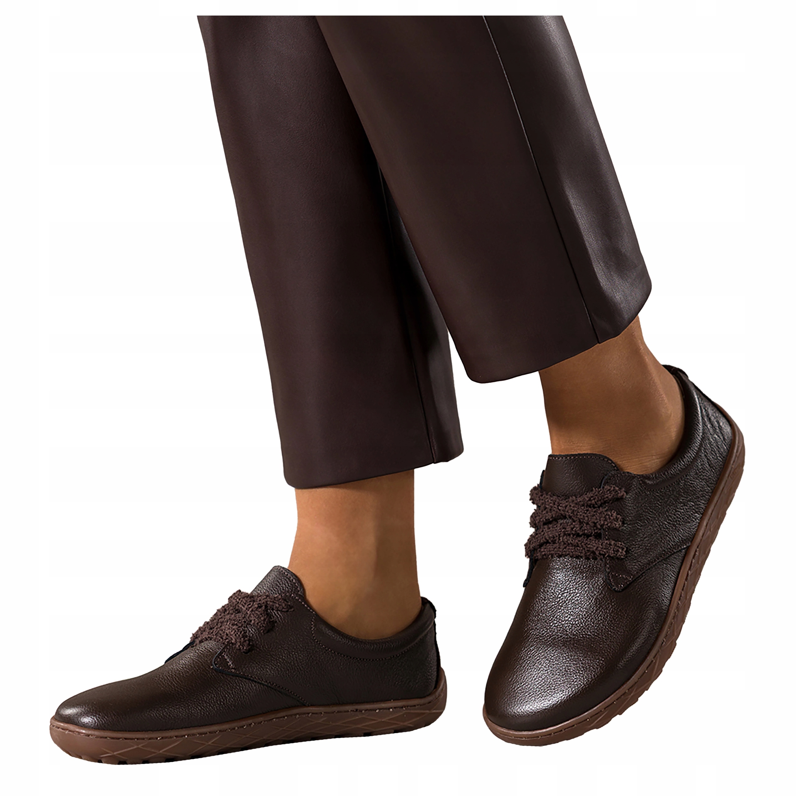 Boty Barefoot Čokoládové Dámské Kožené Široké Elastické Pohodlné r 39