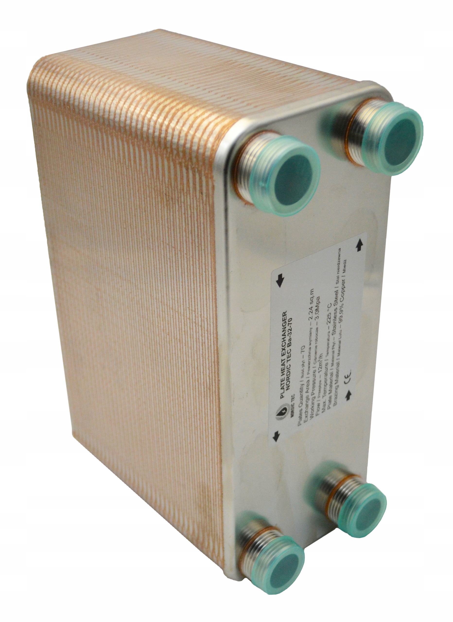 Doskový výmenník tepla 70 dosiek 1 palec 60-150 kW Nordic Tec