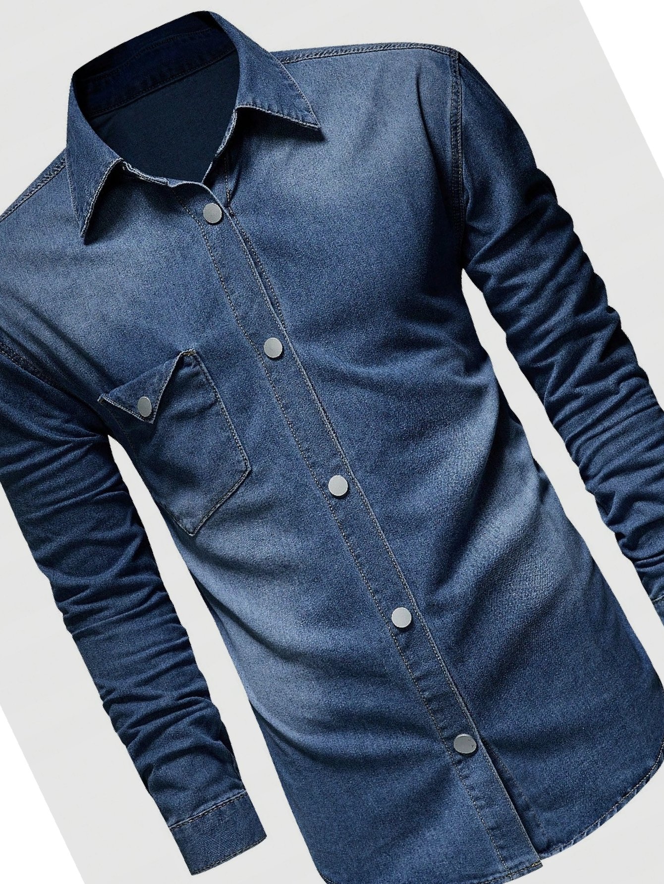 Pánská košile na každý den Džínová modrá Stylová Módní M