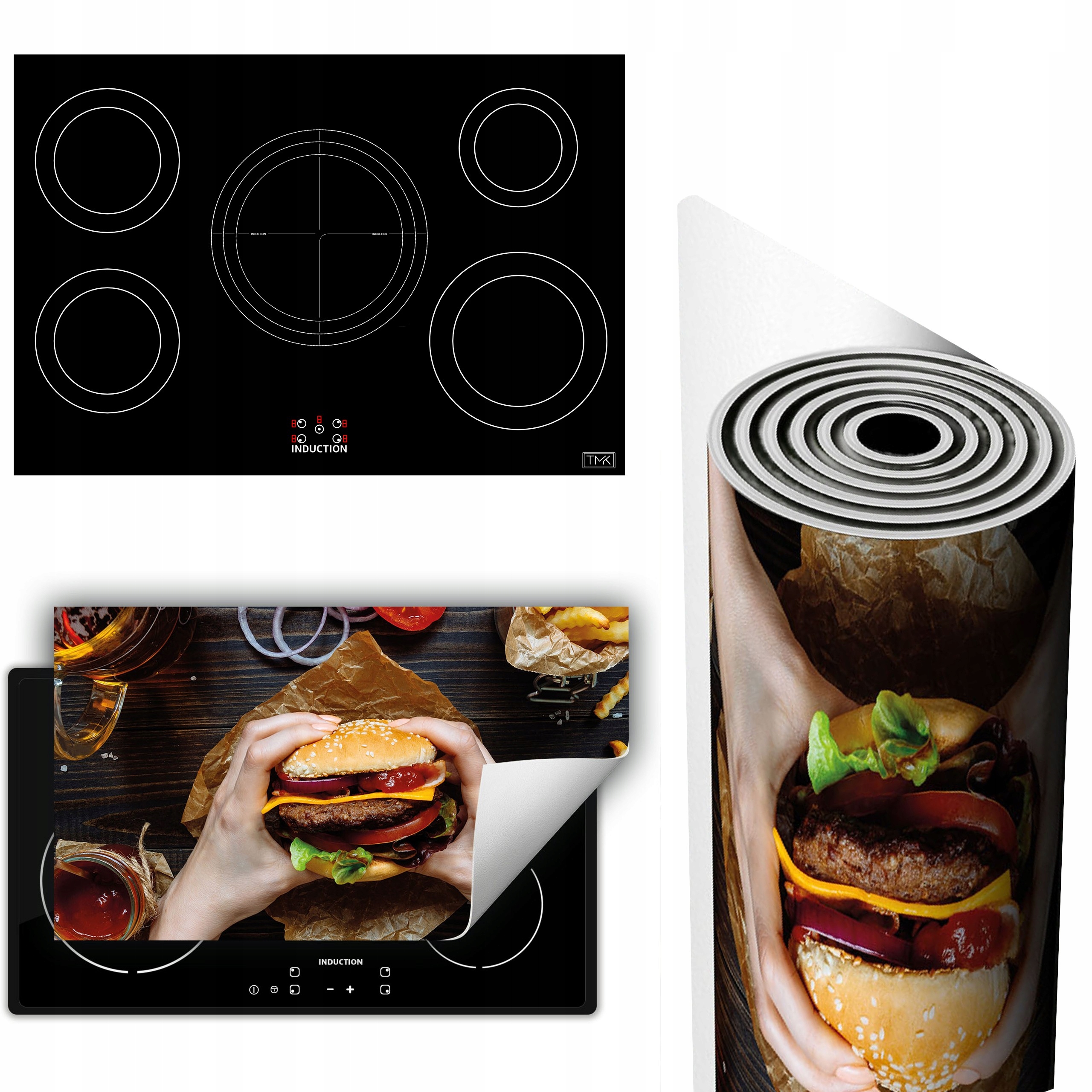 Vinylová Podložka Ochrana Sporáku Desky 90x52 hamburger