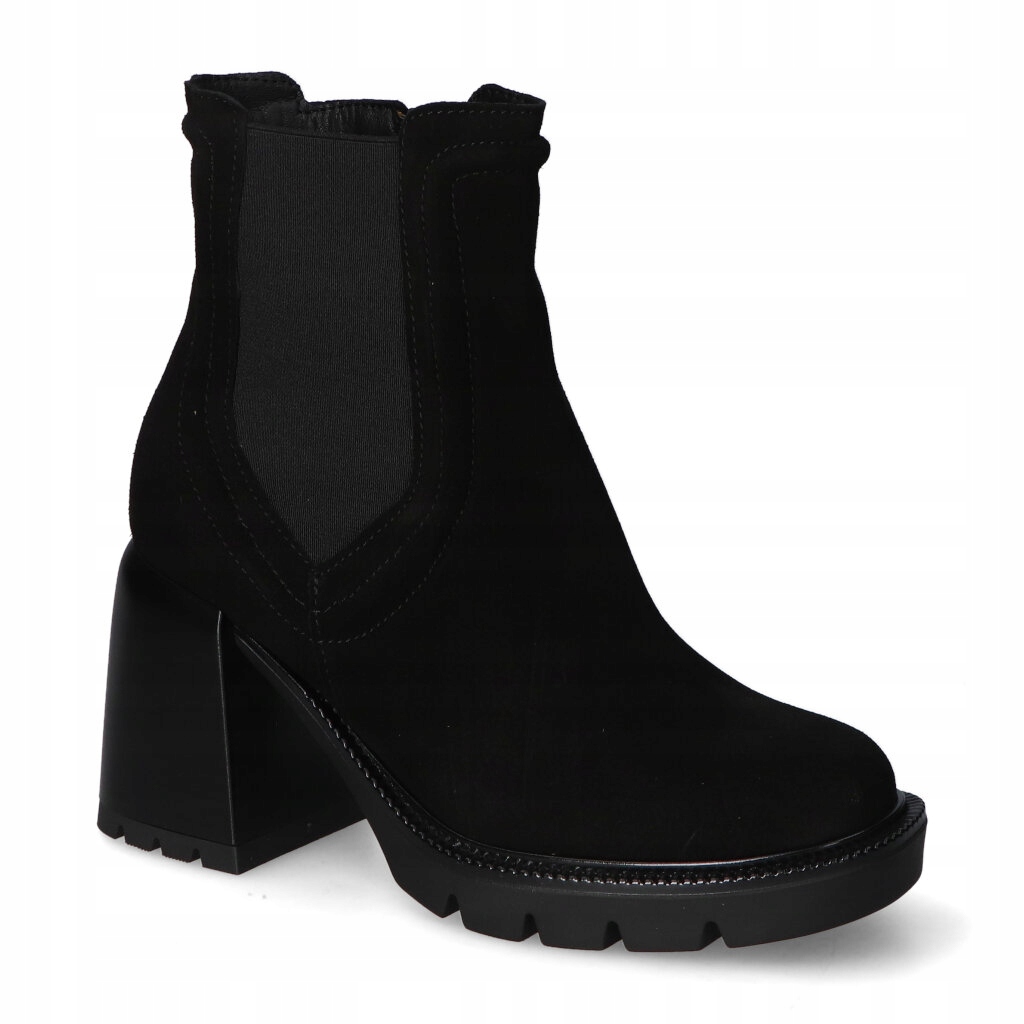 Kotníkové Boty Na Bloku Gamis 7326 Černé Semiš 40