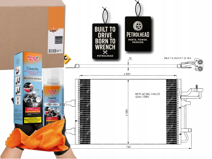 Kondenzátor Klimatizace Volvo C30 S40 V50 04- Nrf #Petrolhead Pro+ Kit9