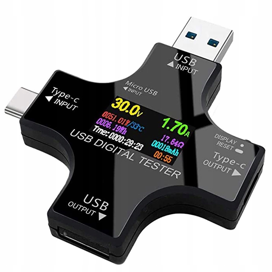 

Miernik napięcia i prądu portu Usb-c J7-c Tft