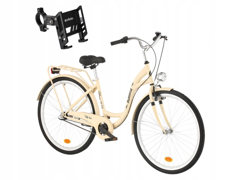Rower miejski Indiana Moena S3B 28 cali Cappuccino Uchwyt na telefon