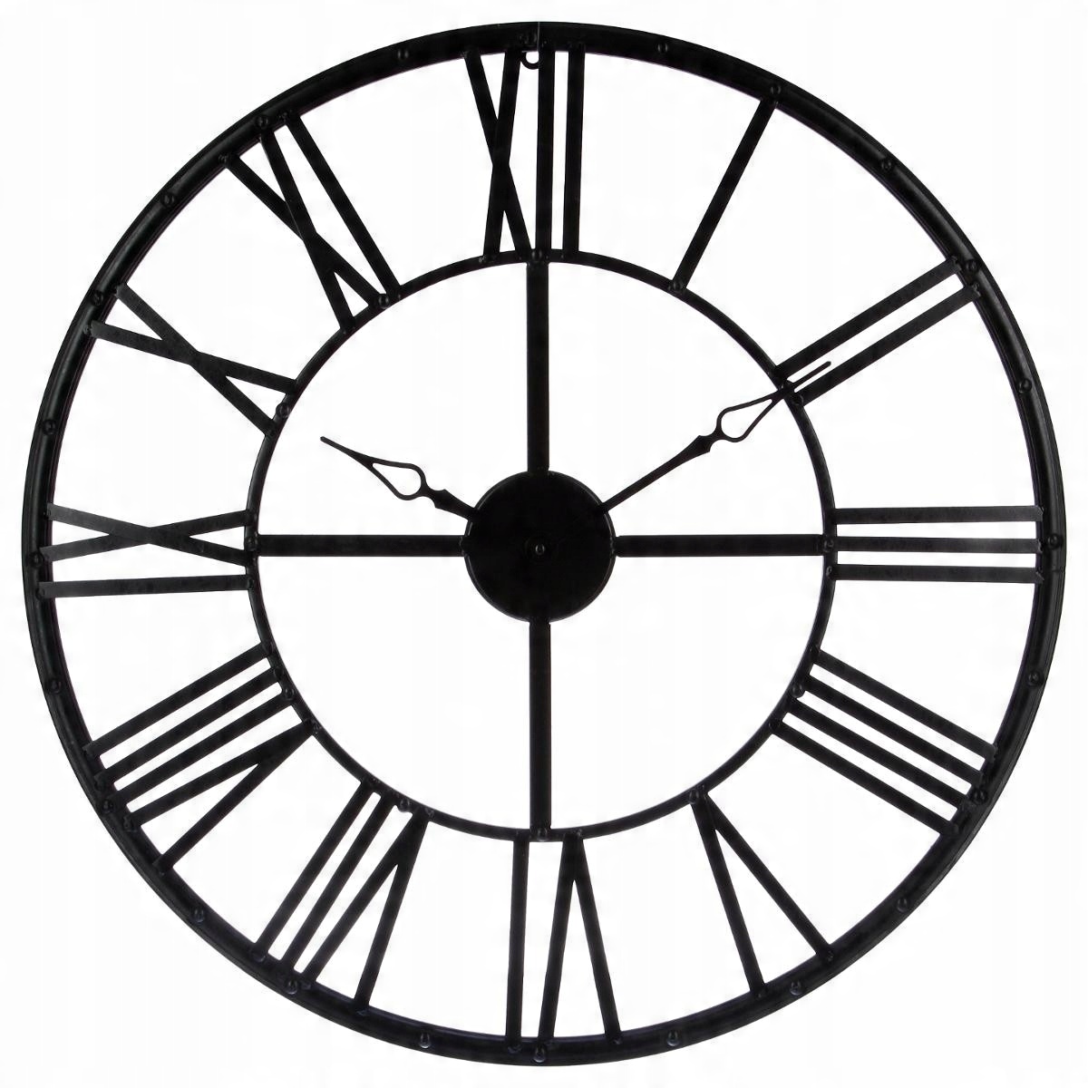 

Zegar Metalowy 70 cm Czarny Loft Retro