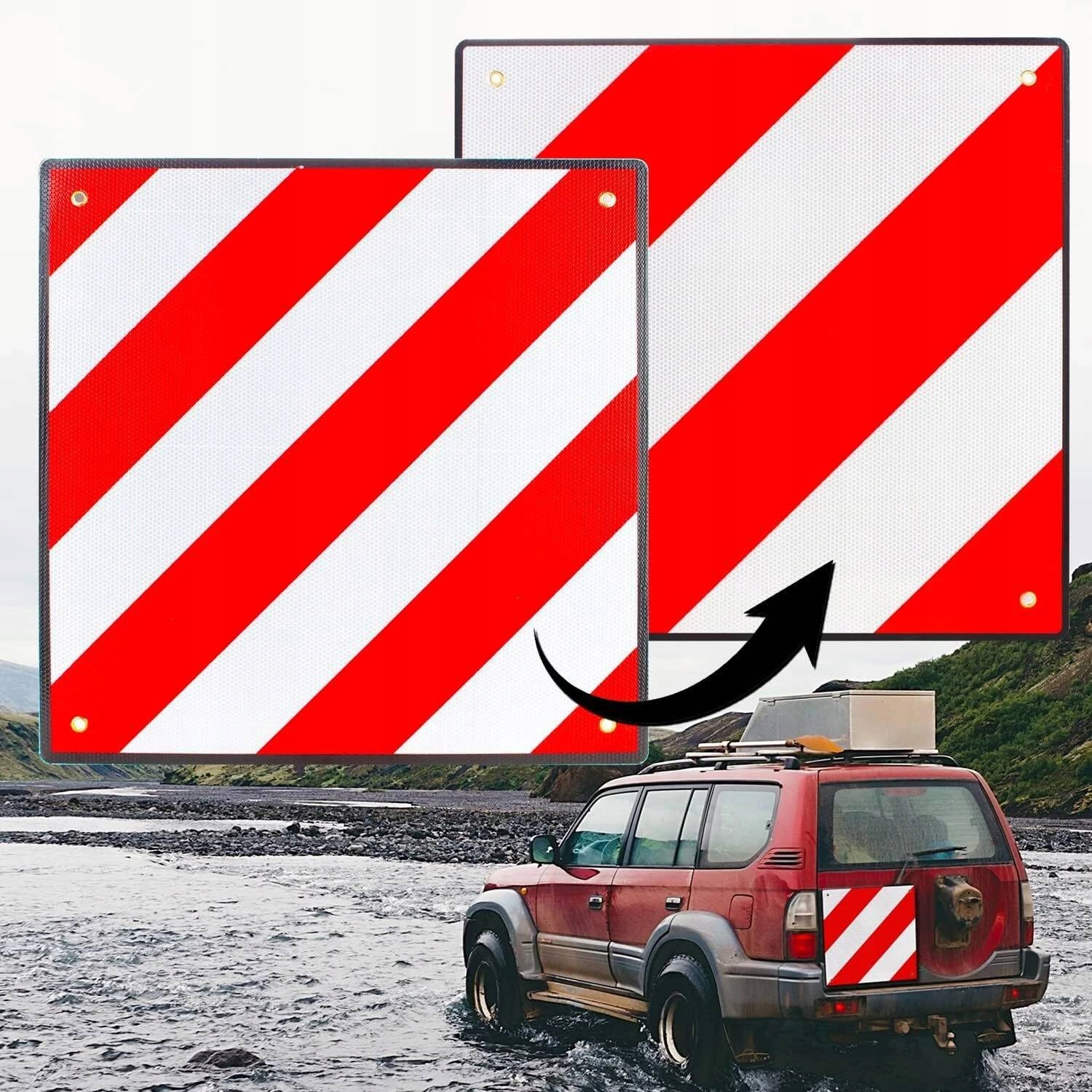 Výstražná tabule na zavazadlový prostor Itálie Španělsko obytný vůz 50 x 50 cm (0.8 mm)