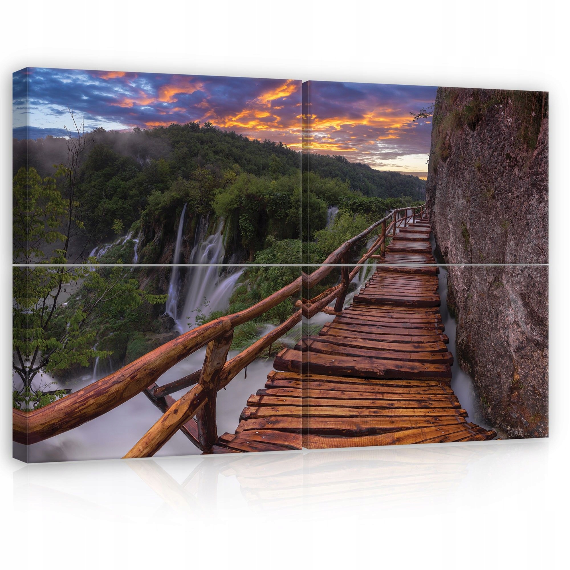 Obraz 120x80 Krajina vodopád príroda les hory západ slnka dekorácia