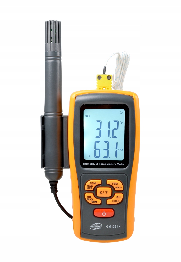 HIGROMETR WILGOTNOŚCIOMIERZ MIERNIK WILGOTNOŚCI TEMPERATUR POWIETRZA BT LCD Stan opakowania oryginalne