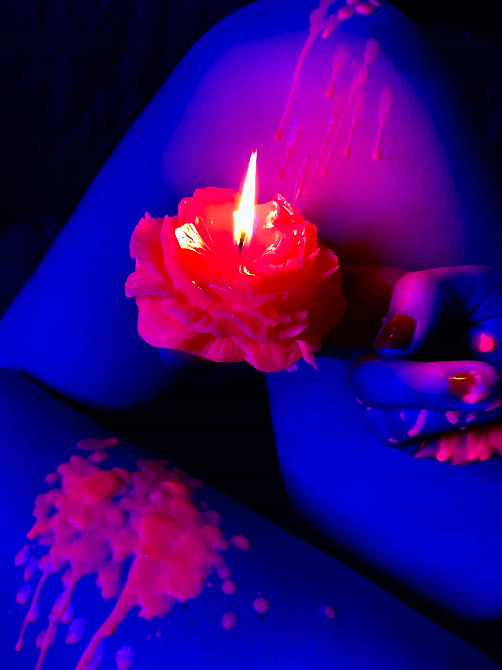 Wax play Candle Rose Flower BDSM Handmade