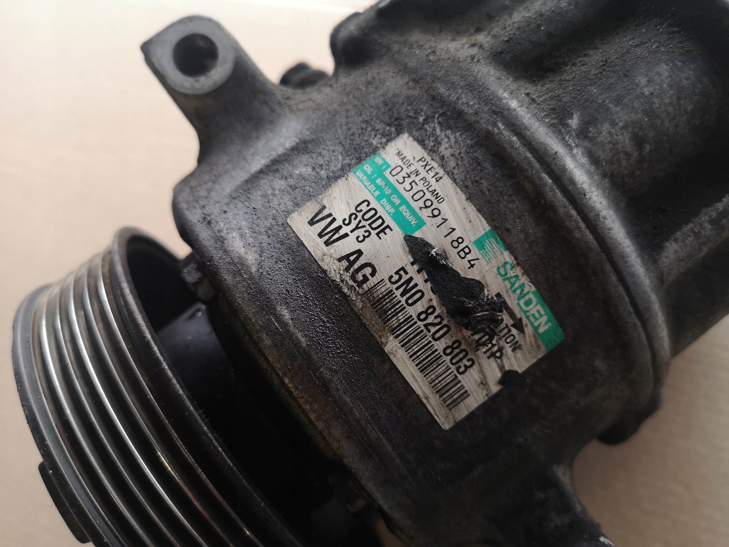 компрессор кондиционера Audi A3 8p0 РЕСТАЙЛИНГ 5N0820803