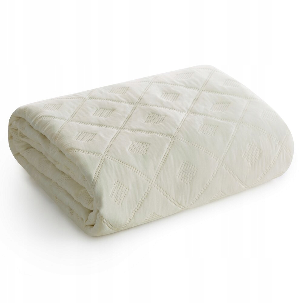 Dekorativní přehoz ALARA6 200x220 krémový prošívaná geometrický vzor