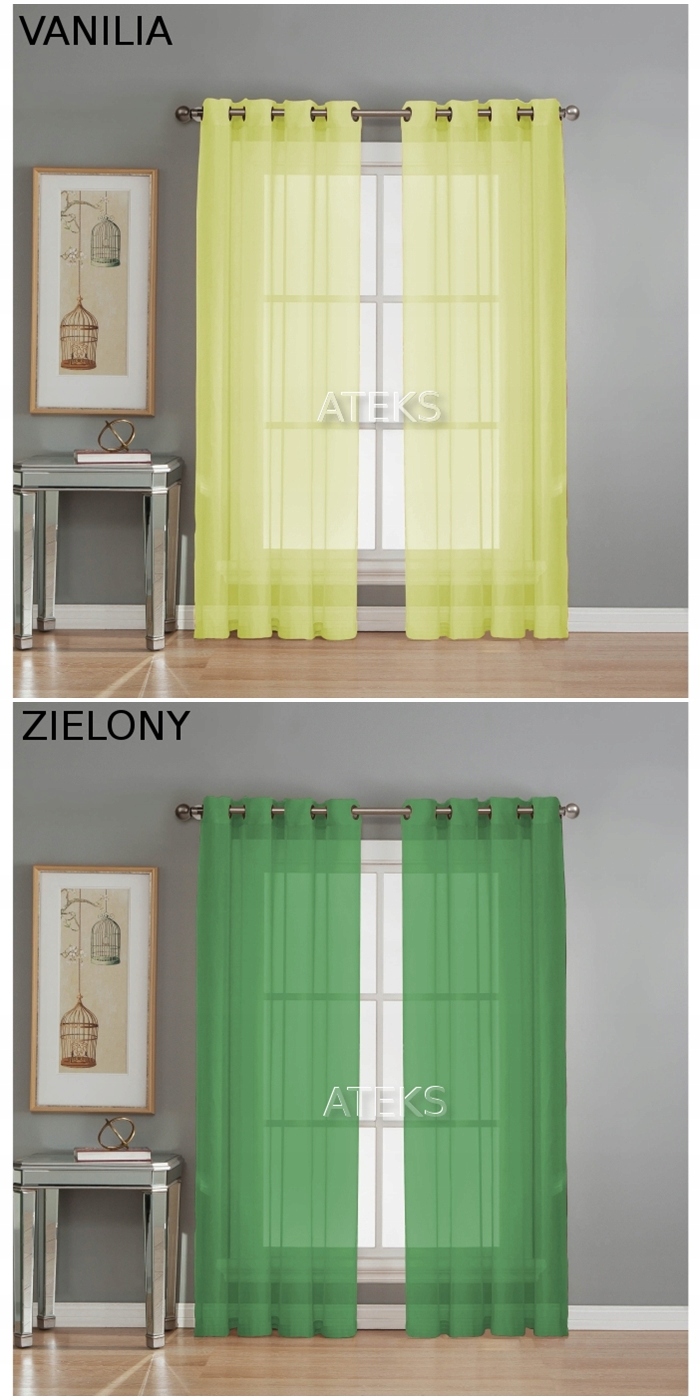 FIRANA ZASŁONA WOAL FIRANY GOTOWE 145x250 KOLORY Wzór gładki