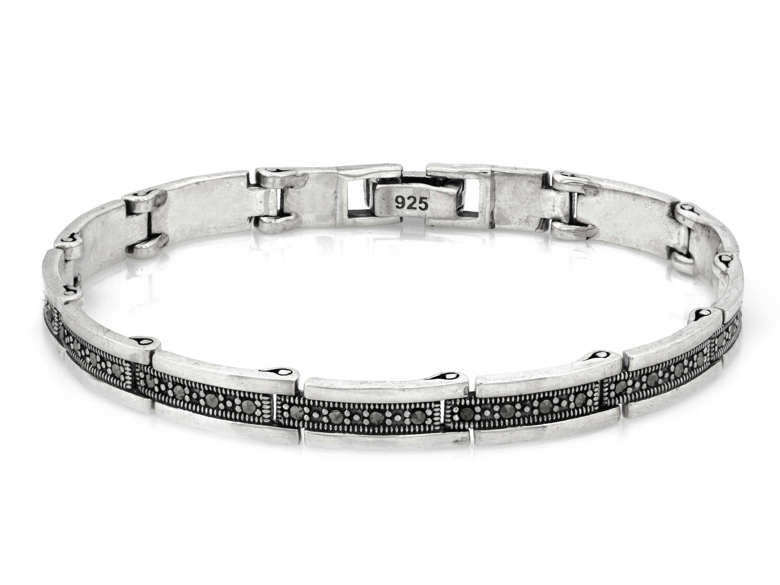 Elementární náramek ze stříbra 925 Obdélníky s markýzami efektní r19