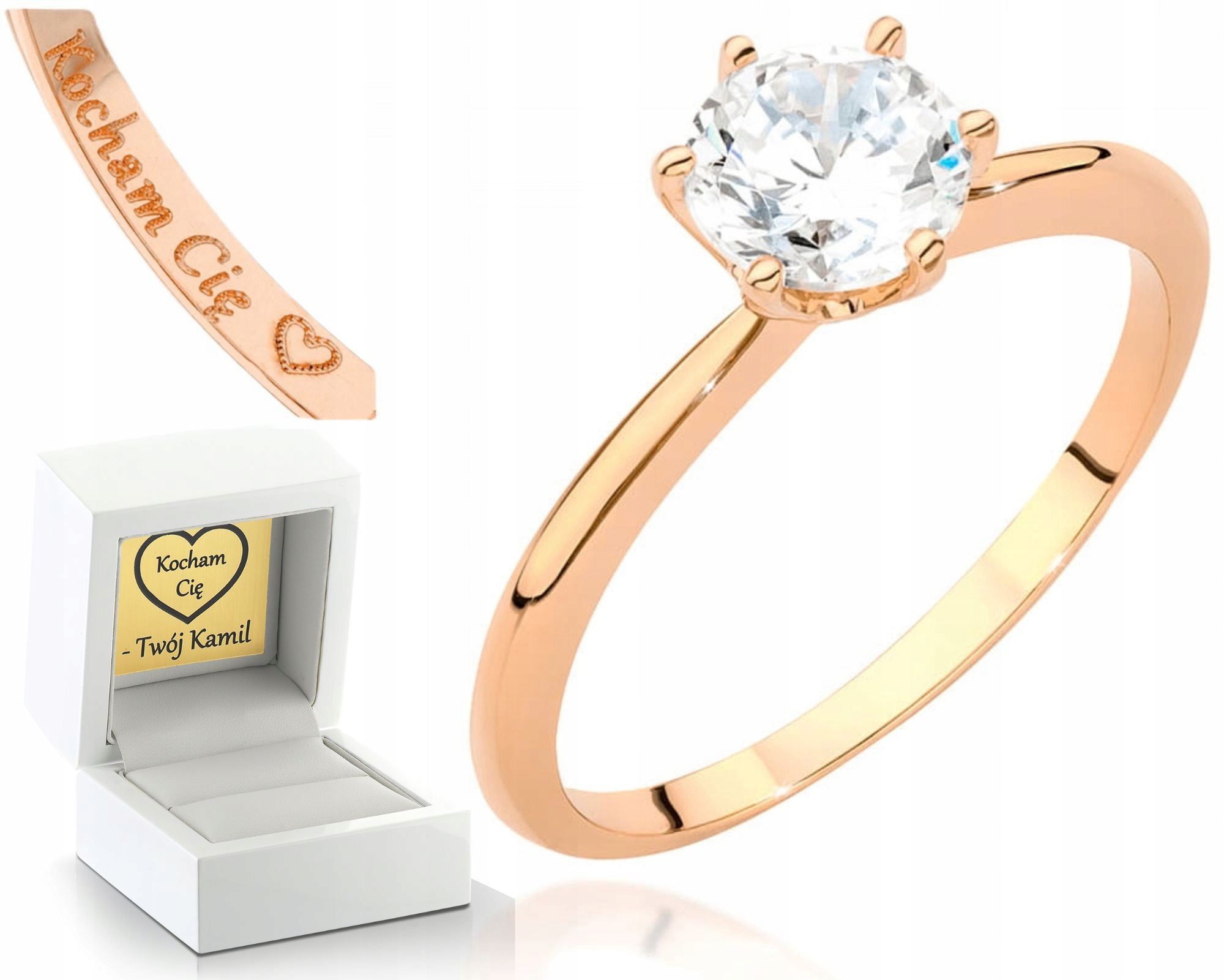 Růžové Zlato Prstýnek S Briliantem 585 Gravírování Bonus