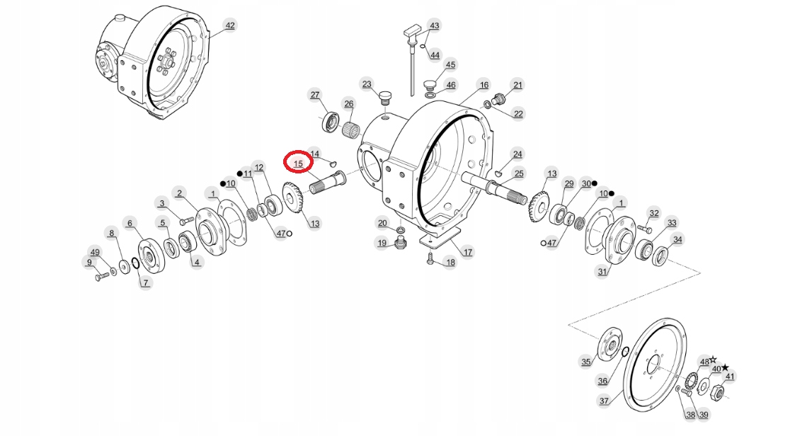 WAŁEK PRZEKŁADNI KĄTOWEJ MANITOU MT MLT 563787 Producent części bez marki