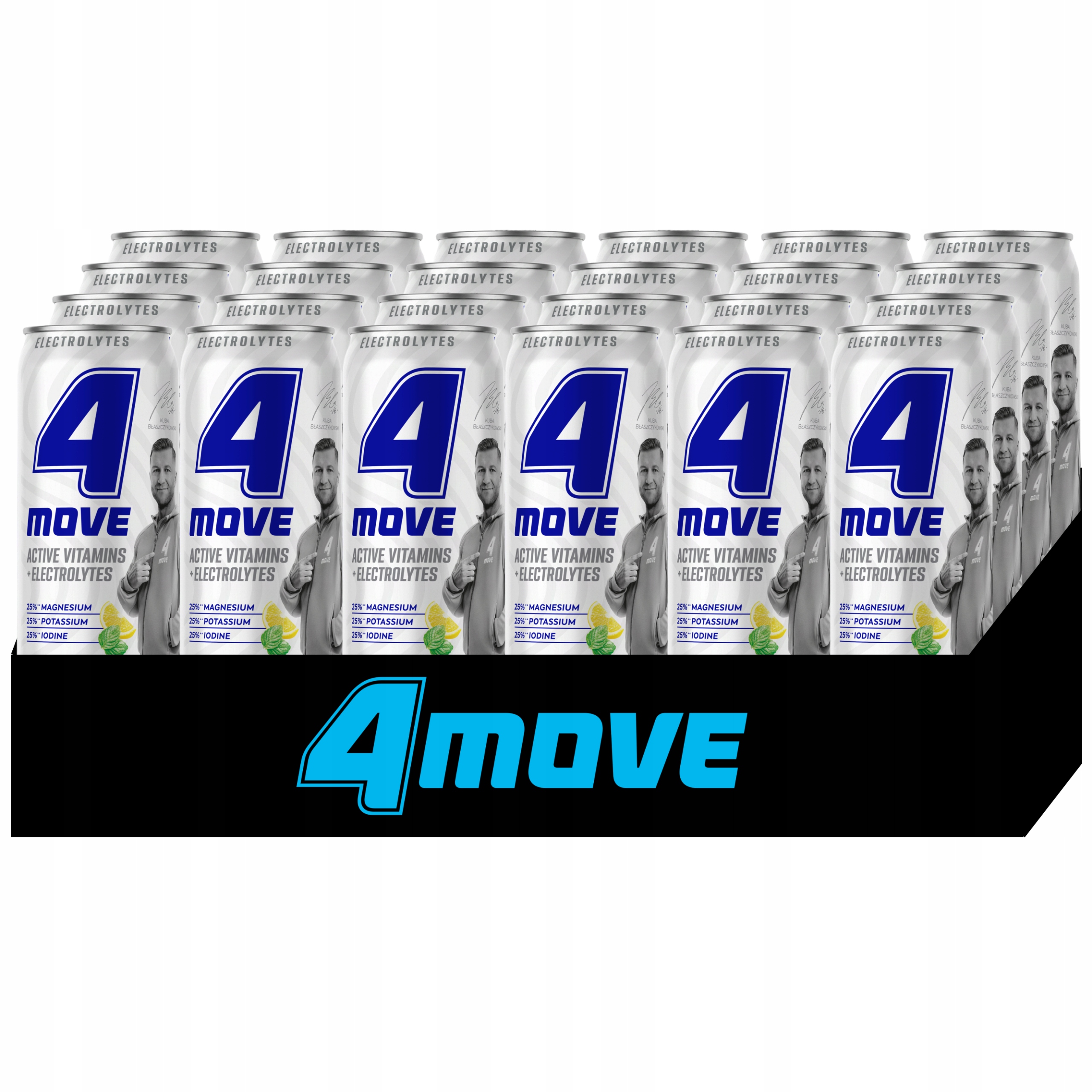 4Move Active Vitamins Gazovaný s citronovo-mátovou příchutí 330 ml x 24 kusů
