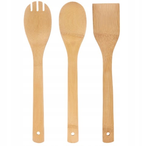 

3 x Łopatki Bambusowe Łyżka Łopatka Widelec Bambus