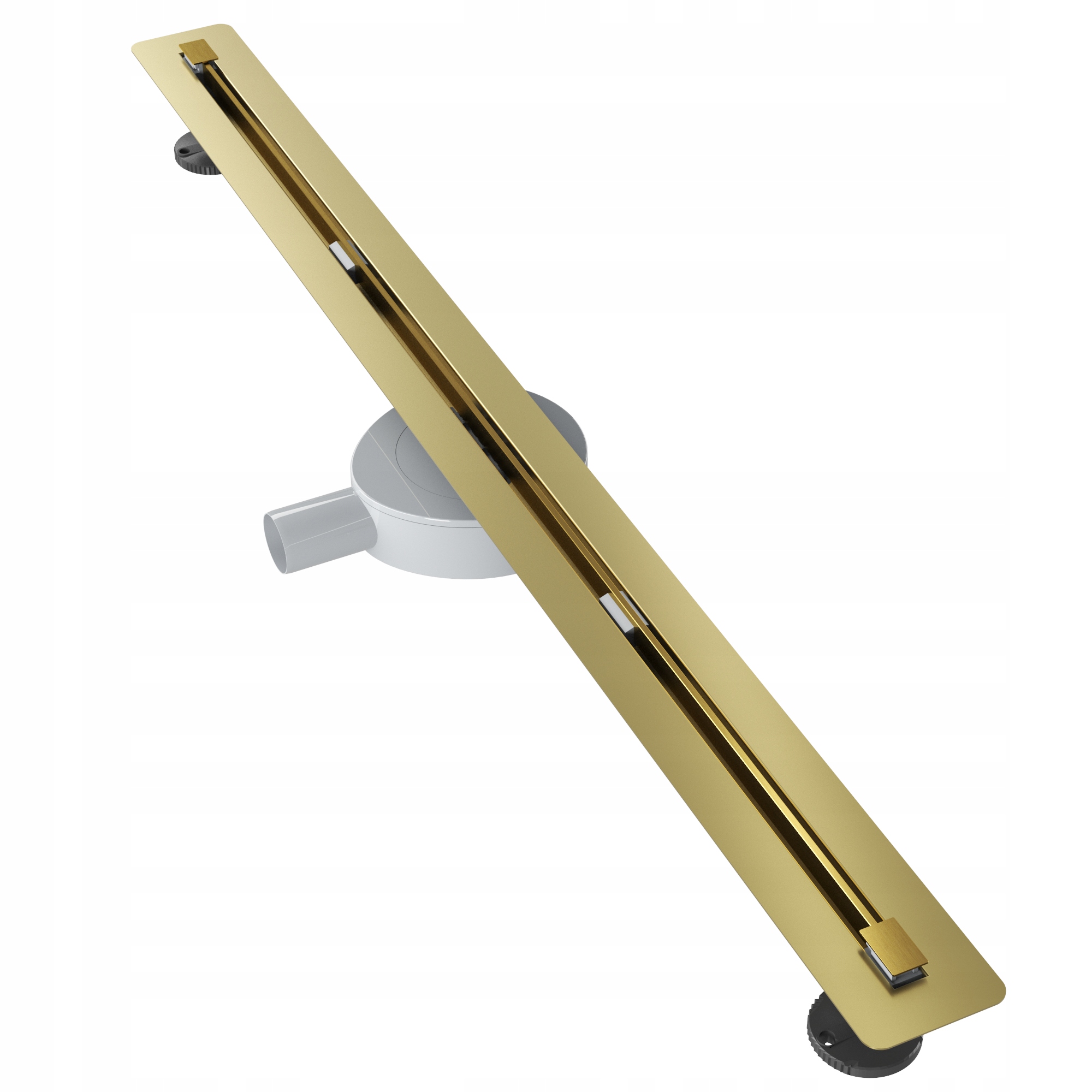 Lineárny Odtok Pod Dlažbu 100 cm Oceľ Sifón Sprchová Vanička Zlatá Luno