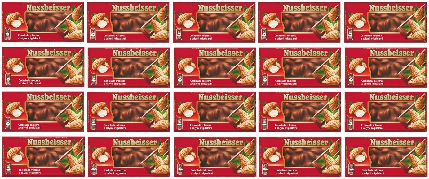 Levně 20 x 100 g Nussbeisser Čokoláda s mandlemi Karton